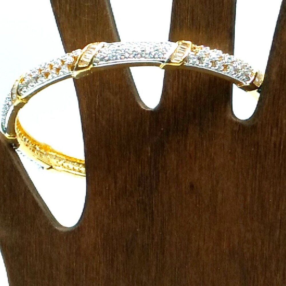 Crystal Pave Bangle Bracelet Gold-tone NWOT